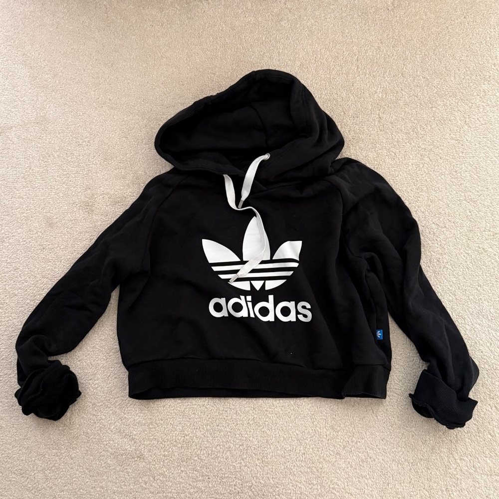 Adidas original black crop hoodie